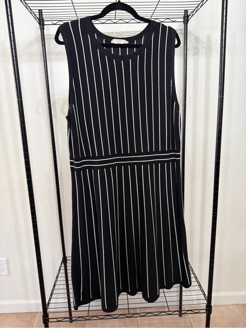 loft knit dresses | | Loft Black White Sleeveless Midi Dress hell-bunny